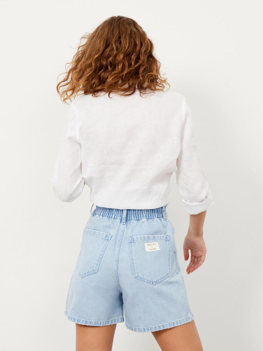 Mavi Regular Fit Pamuklu Denim Şort - 5