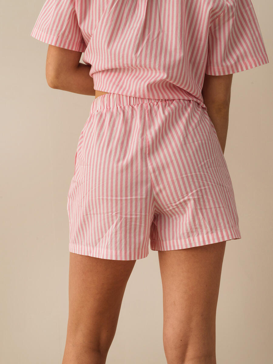 Pembe Oversize Pamuklu Şort - 4