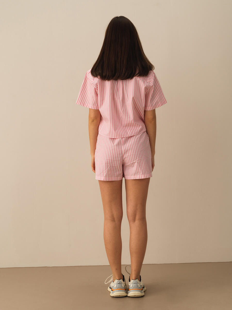 Pembe Oversize Pamuklu Şort - 5