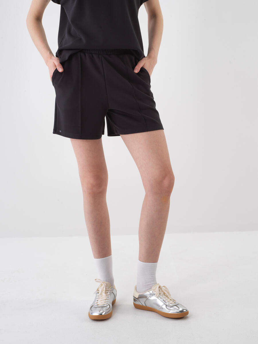 Siyah Oversize Modal Şort
