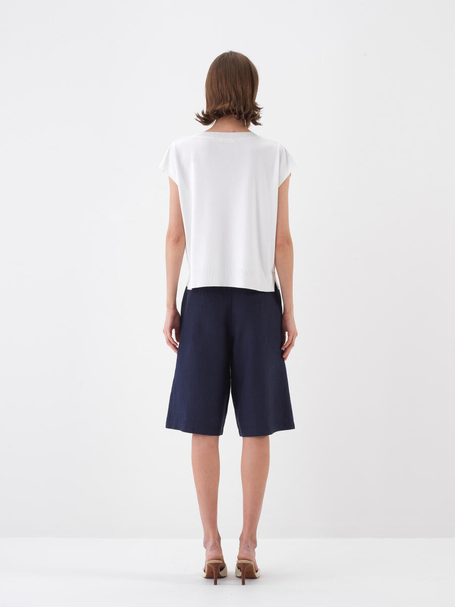 Beyaz Oversize Süveter - 6