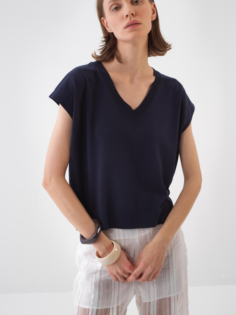 Lacivert Oversize Süveter