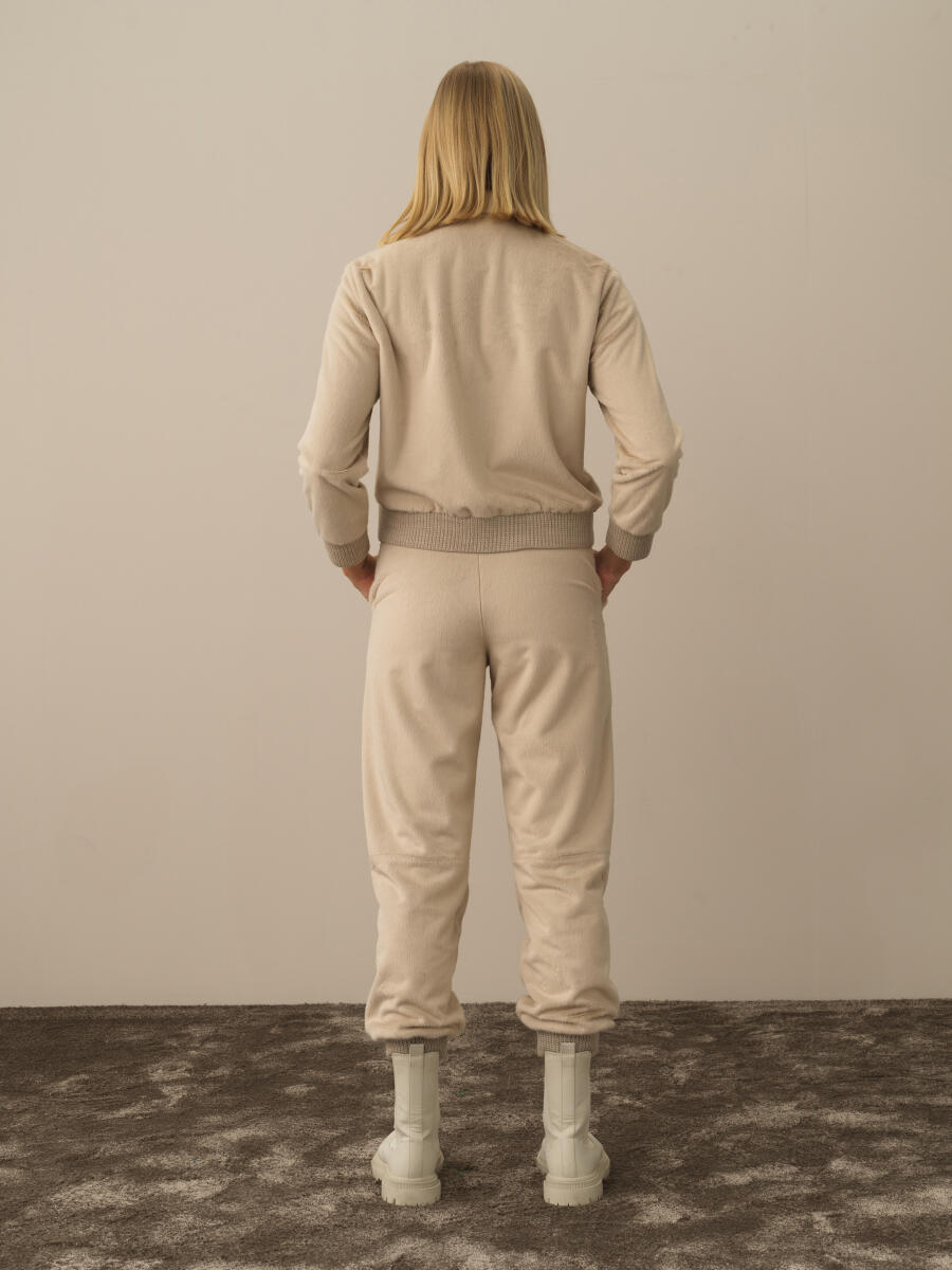 Bej Formunu Koruyan Oversize Sweat Pantolon - 4