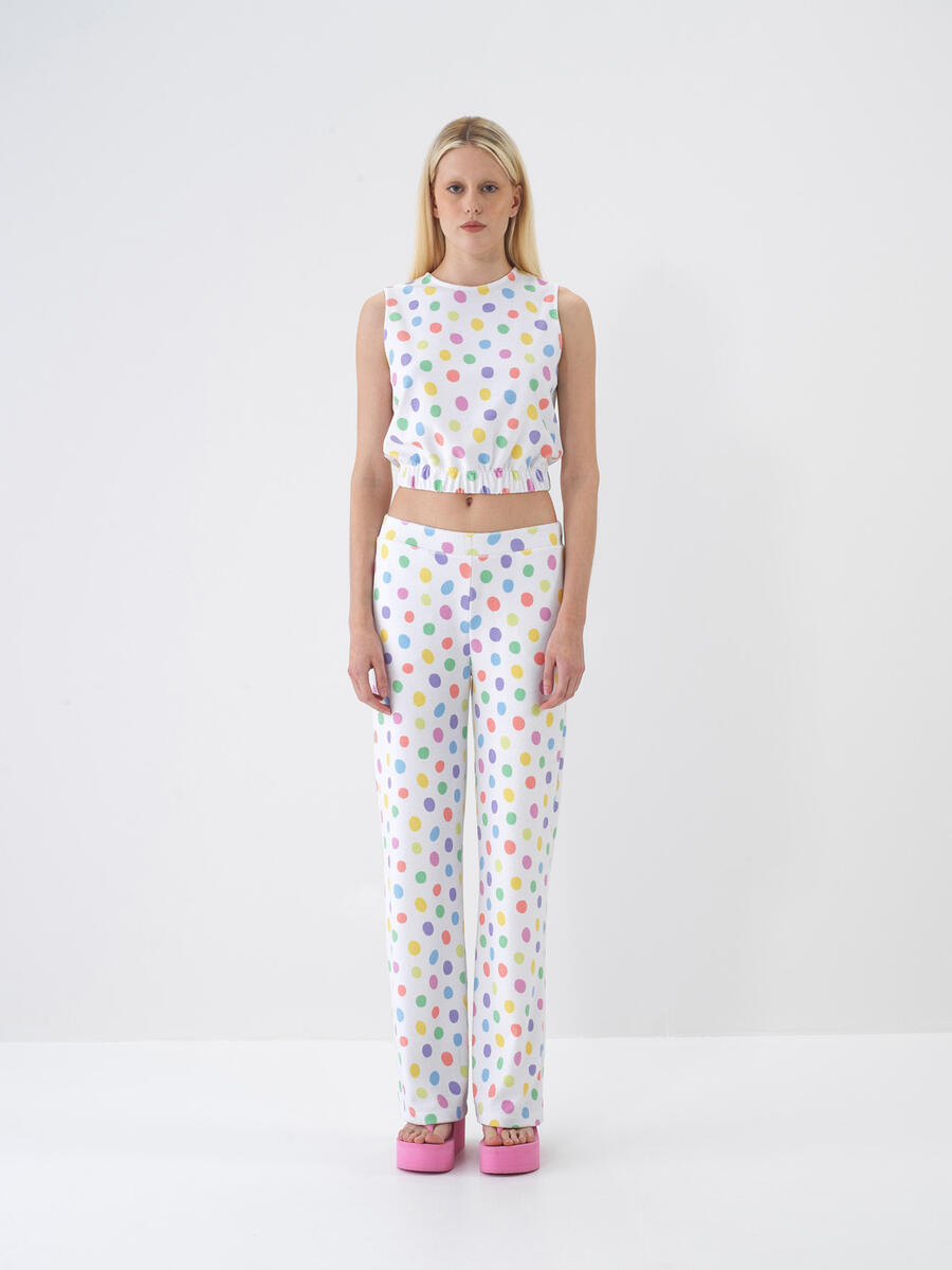 Beyaz Regular Fit Pamuklu Sweat Pantolon - 2
