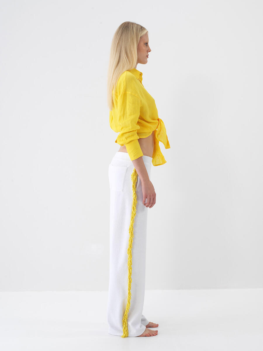 Beyaz Regular Fit Pamuklu Sweat Pantolon - 2