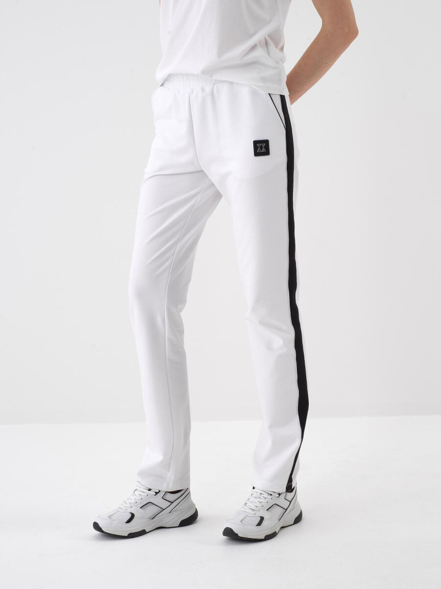 Beyaz Regular Fit Pamuklu Sweat Pantolon