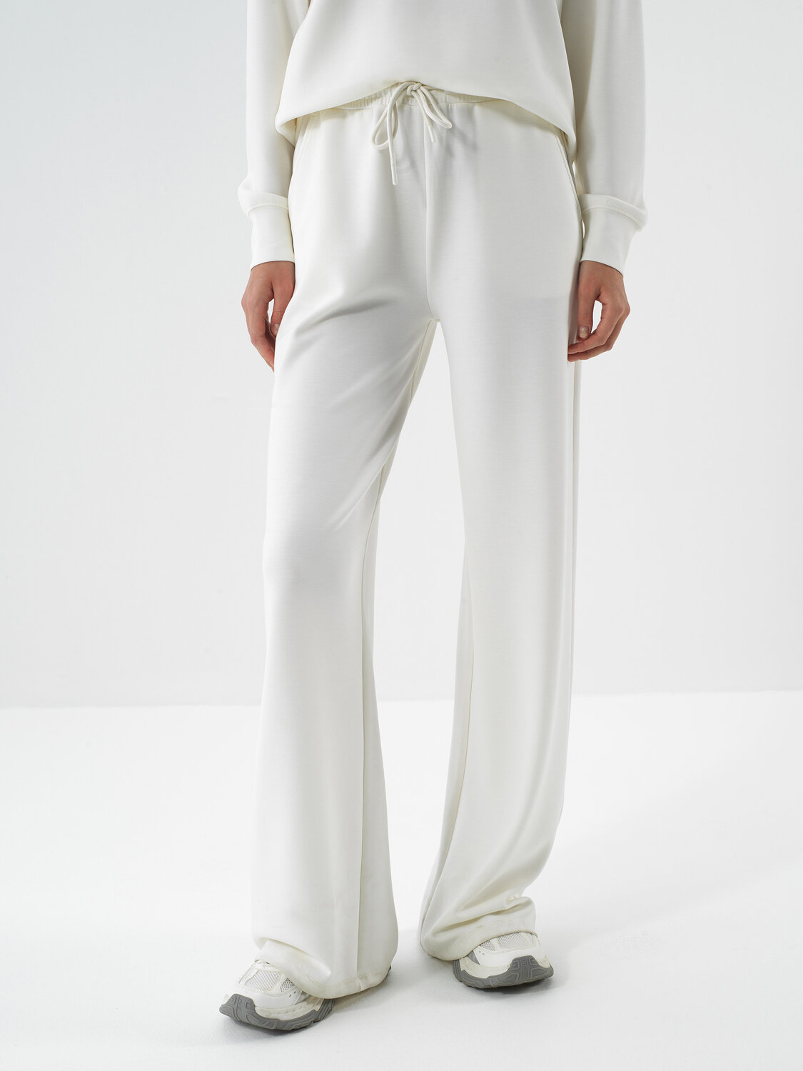 Ekru Modal Dokulu Oversize Sweat Pantolon - Xint