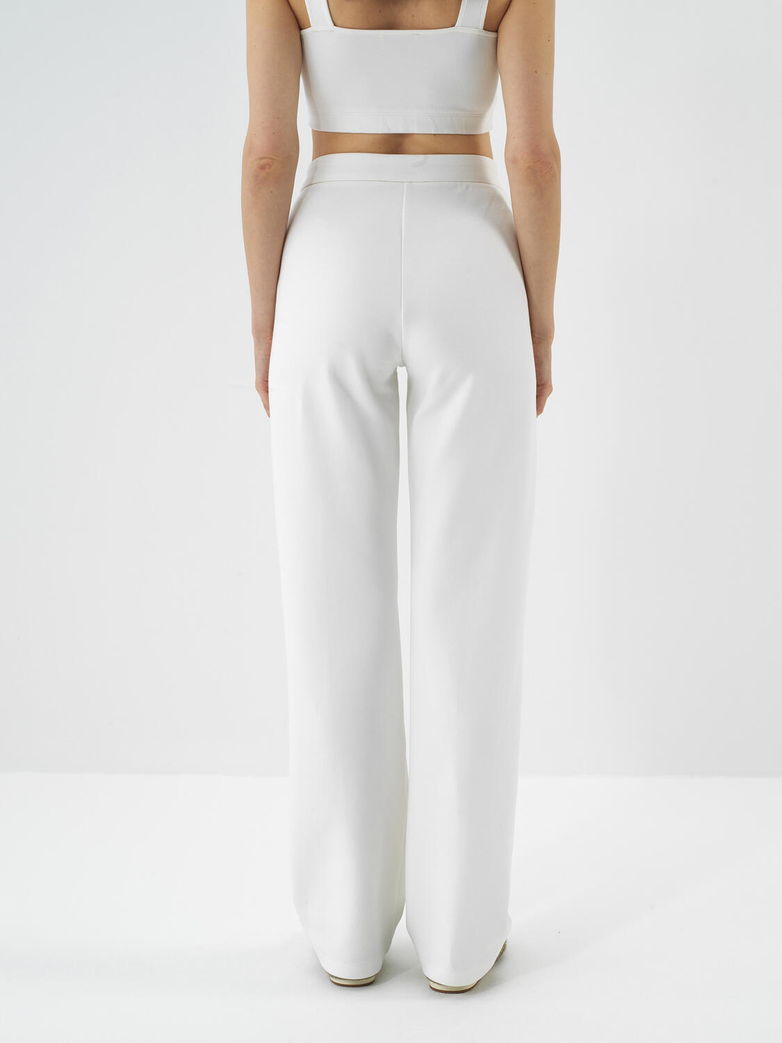 Ekru Pamuk Dokulu Oversize Sweat Pantolon - 4