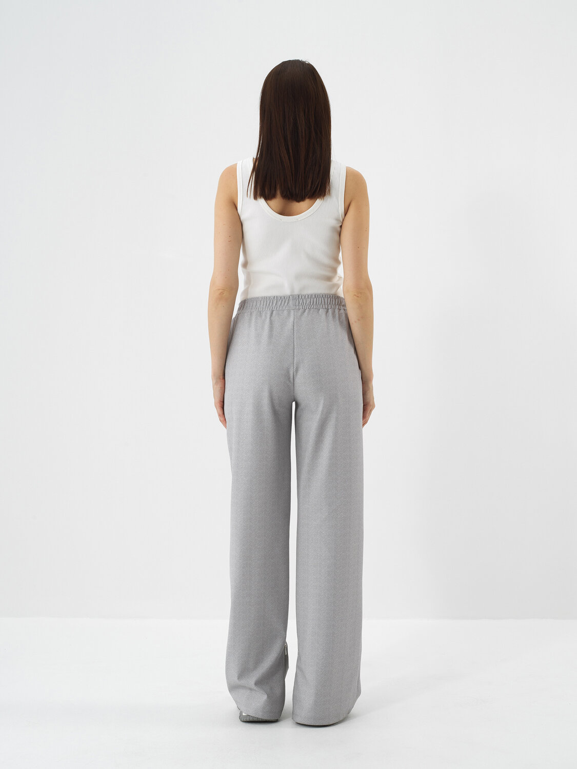 Gri Pamuk Dokulu Oversize Sweat Pantolon - Xint