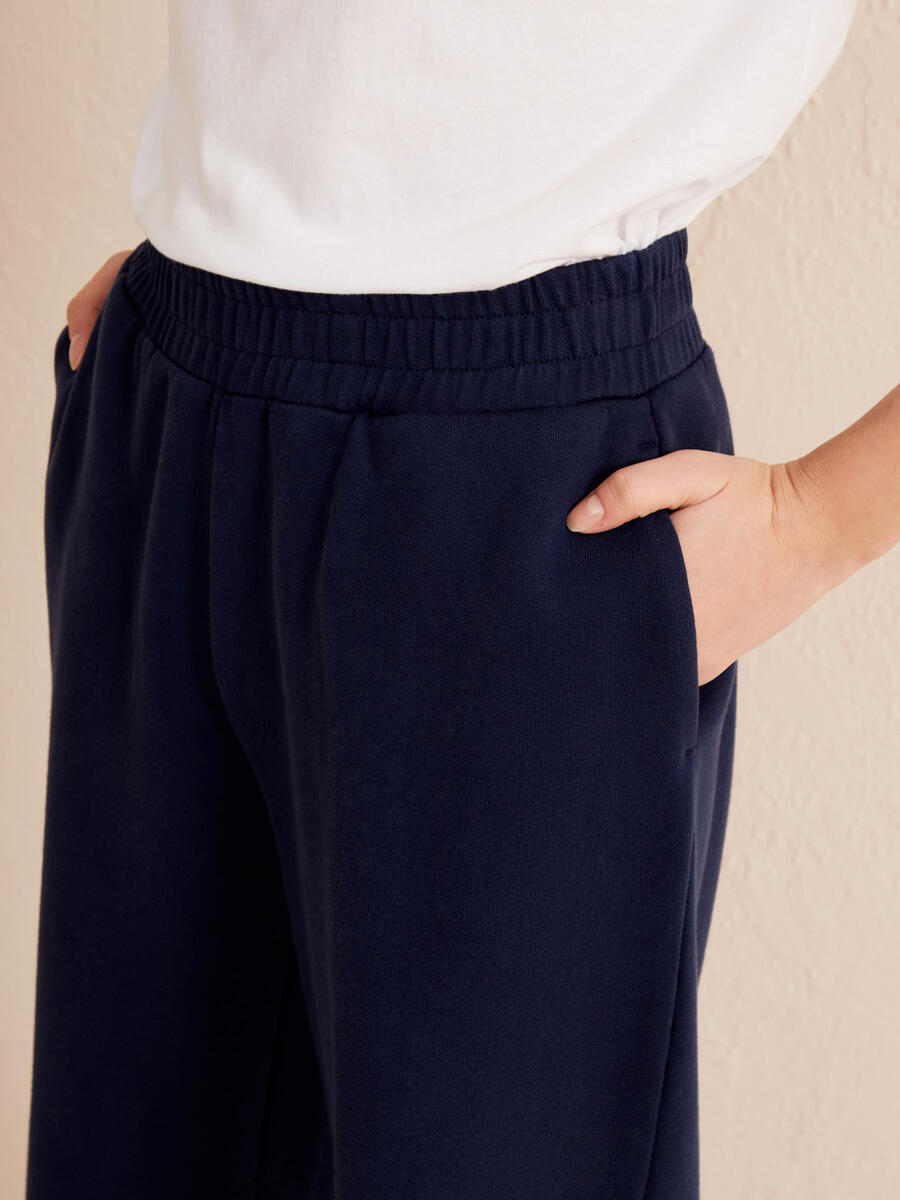 Lacivert Oversize Pamuklu Sweat Pantolon - 3