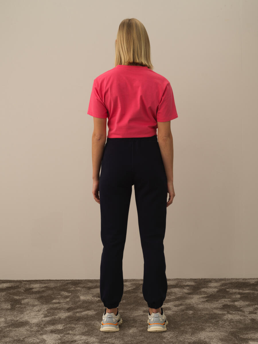 Lacivert Pamuk Dokulu Regular Fit Sweat Pantolon - 5