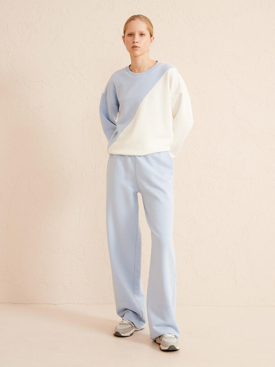 Mavi Oversize Pamuklu Sweat Pantolon - 2
