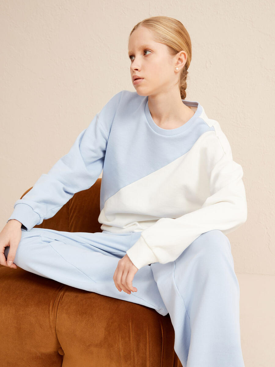 Mavi Oversize Pamuklu Sweat Pantolon - 3