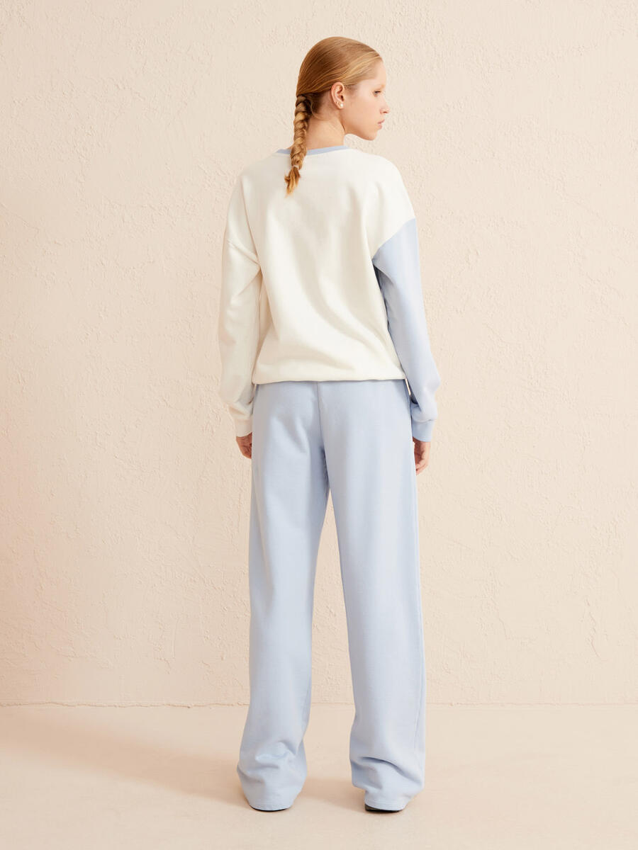 Mavi Oversize Pamuklu Sweat Pantolon - 5
