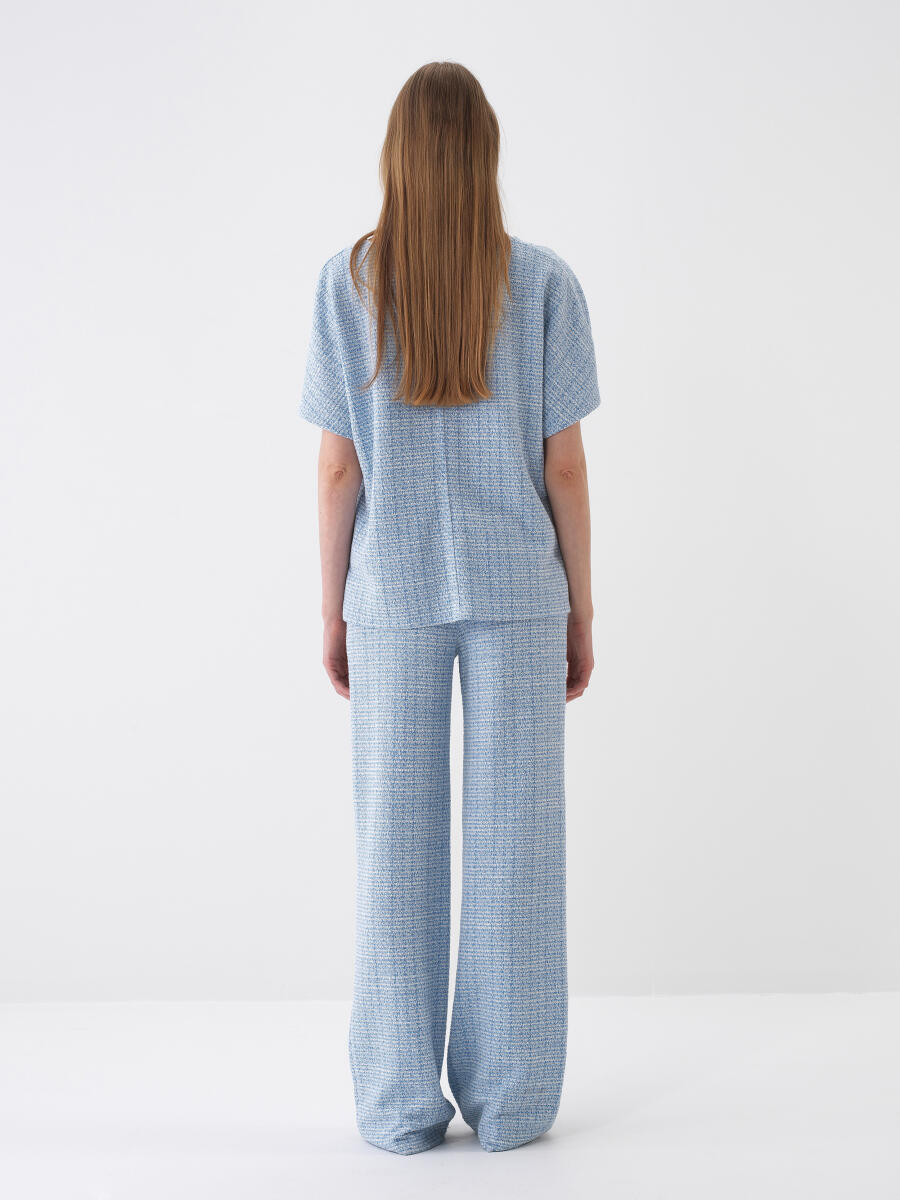 Mavi Oversize Pamuklu Sweat Pantolon - 4