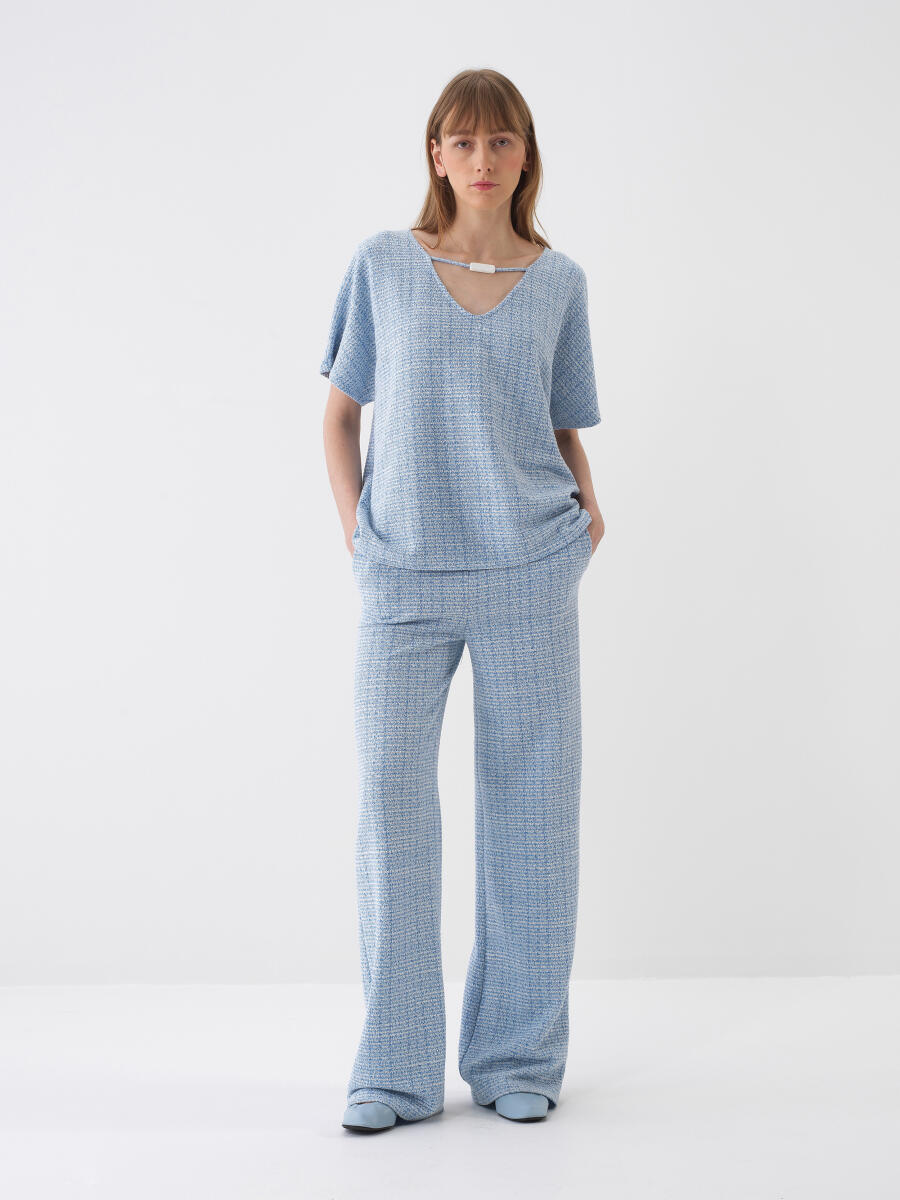 Mavi Oversize Pamuklu Sweat Pantolon - 2