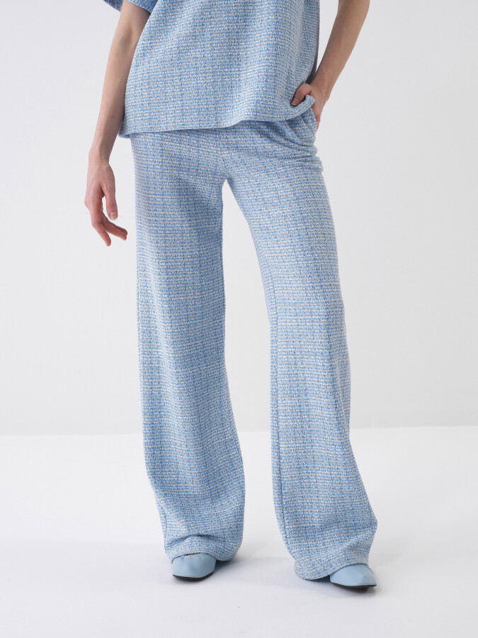 Mavi Oversize Pamuklu Sweat Pantolon - Xint