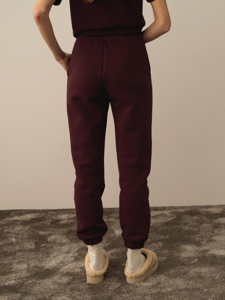 Bordo Basic Sweat Pantolon - 3