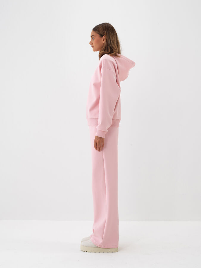 Pembe Pamuk Dokulu Oversize Sweat Pantolon - Xint