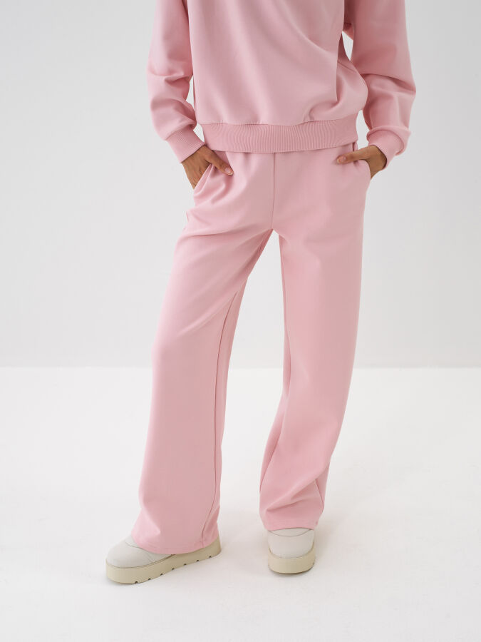 Pembe Pamuk Dokulu Oversize Sweat Pantolon - Xint