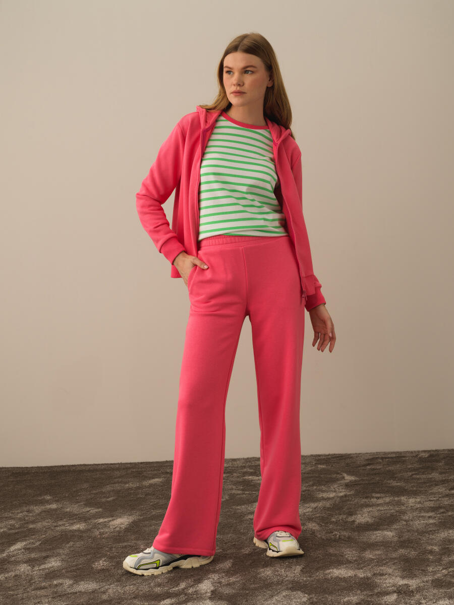 Pembe Pamuk Dokulu Regular Fit Sweat Pantolon - 2