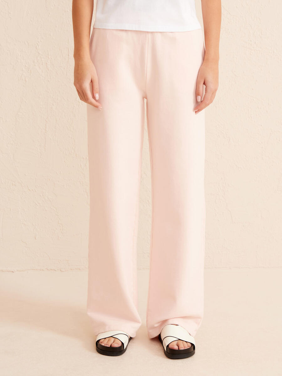 Pudra Rengi Oversize Pamuklu Sweat Pantolon