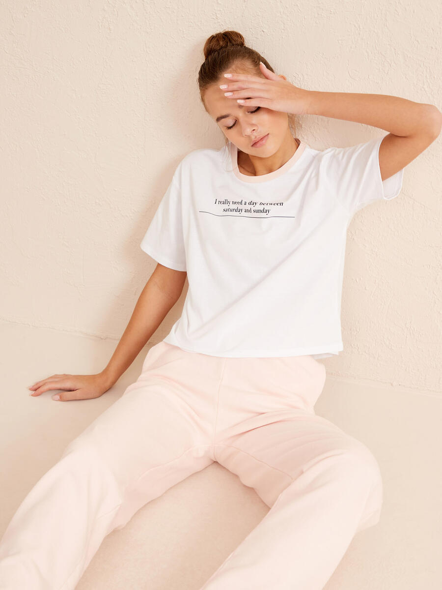 Pudra Rengi Oversize Pamuklu Sweat Pantolon - 3