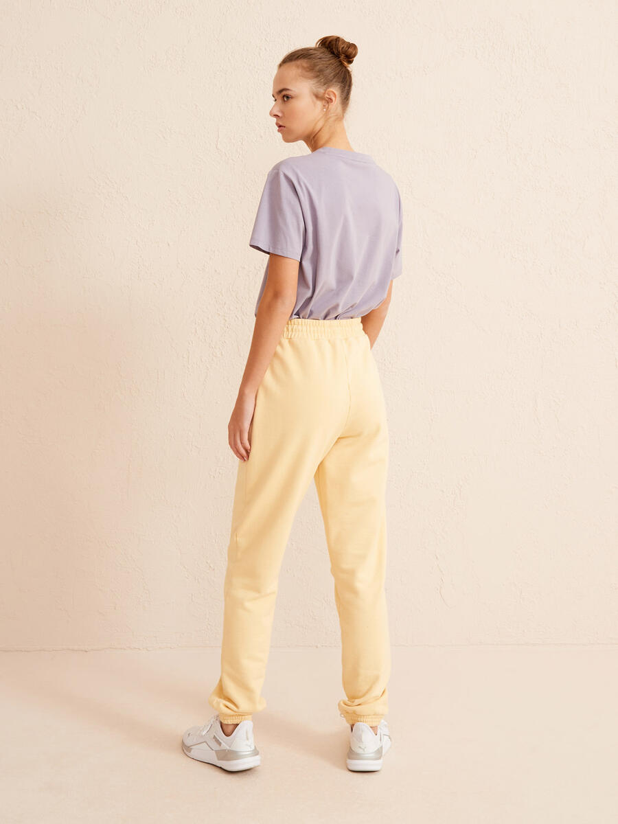 Sarı Regular Fit Pamuklu Sweat Pantolon - 5