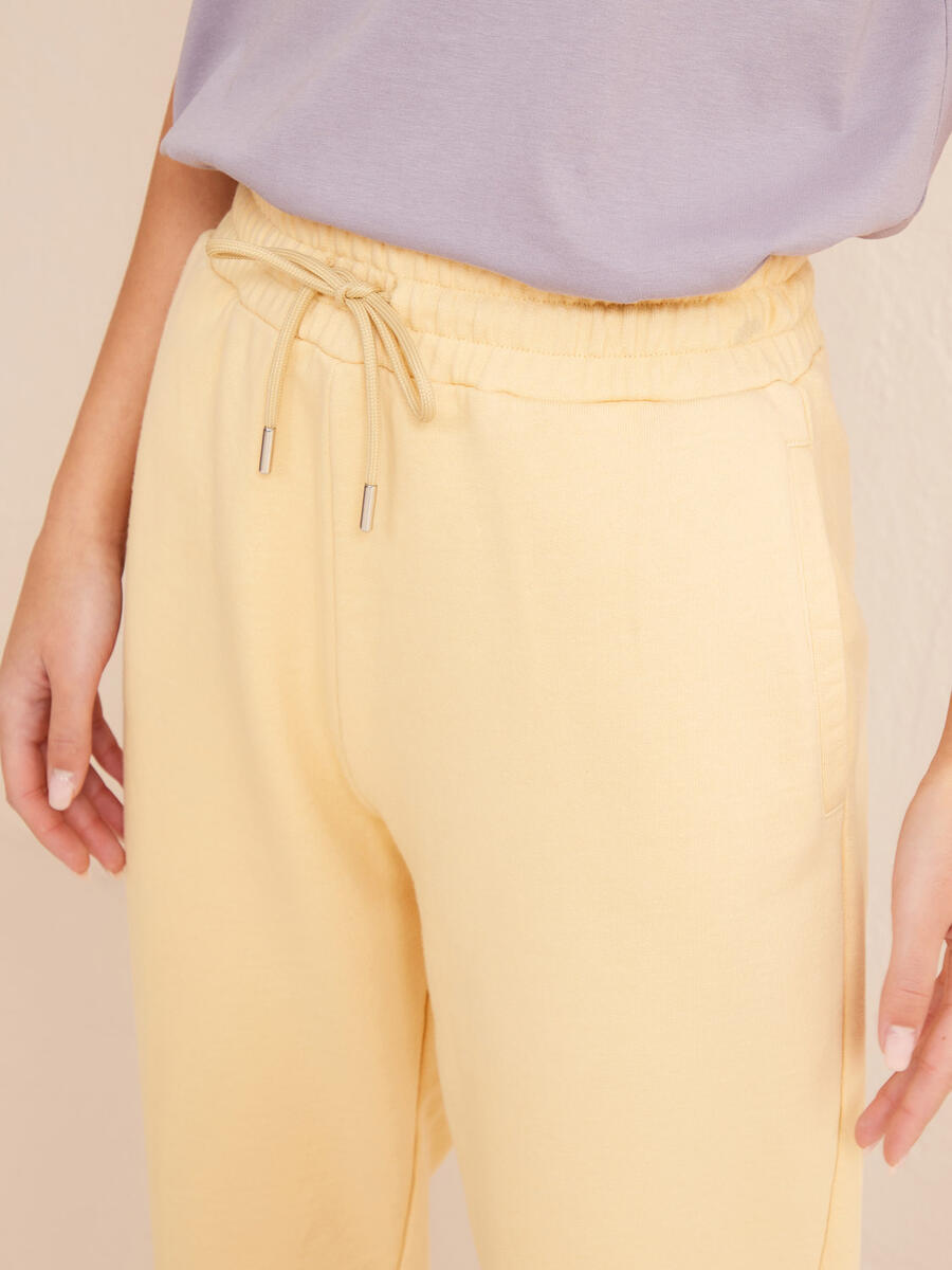 Sarı Regular Fit Pamuklu Sweat Pantolon