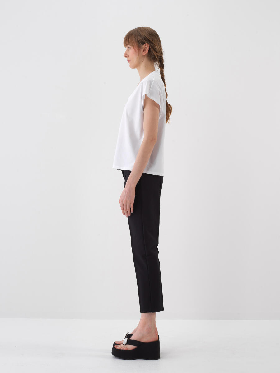 Siyah Regular Fit Pamuklu Sweat Pantolon - 3