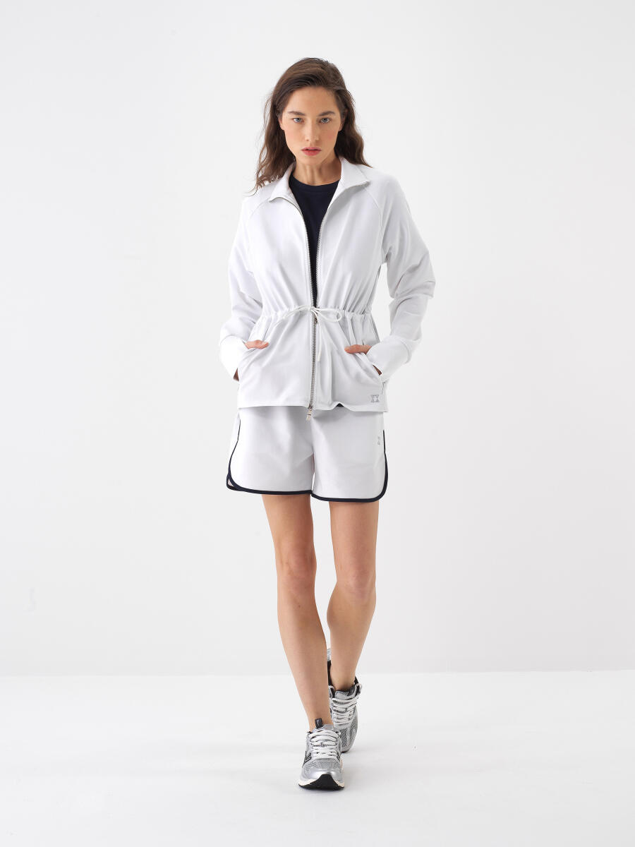 Beyaz Oversize Pamuklu Sweatmont - 2