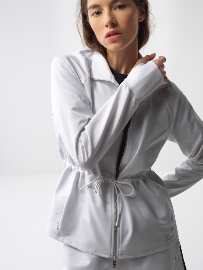 Beyaz Oversize Pamuklu Sweatmont - Xint