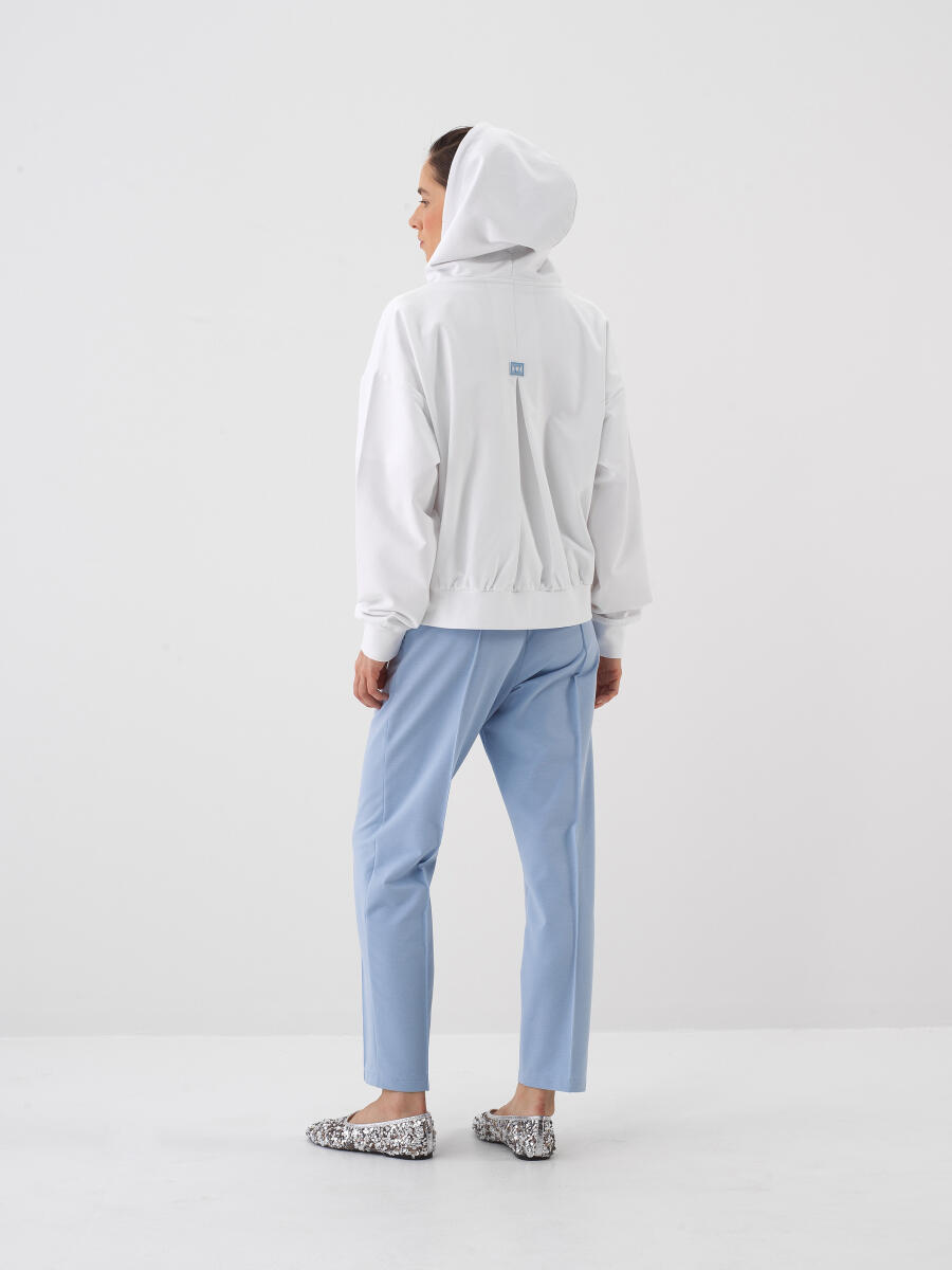 Beyaz Oversize Pamuklu Sweatmont - 5