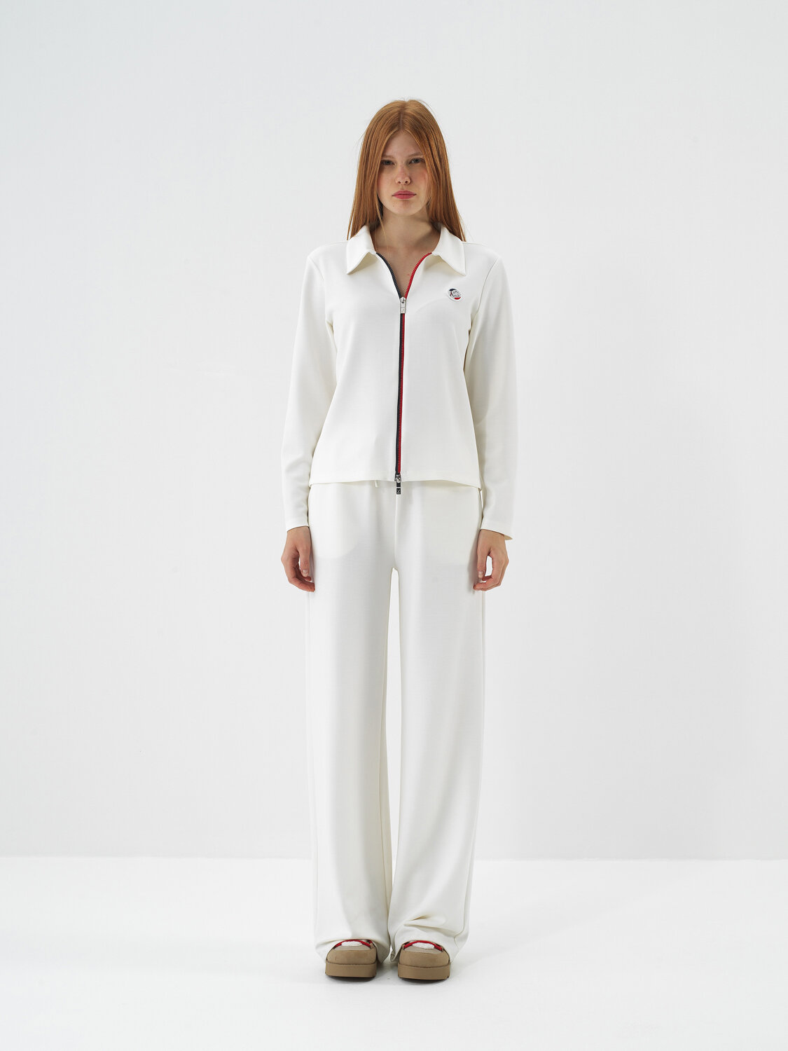 Ekru Modal Dokulu Regular Fit Sweatmont - Xint