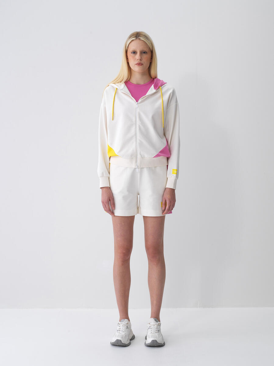 Ekru Oversize Pamuklu Sweatmont