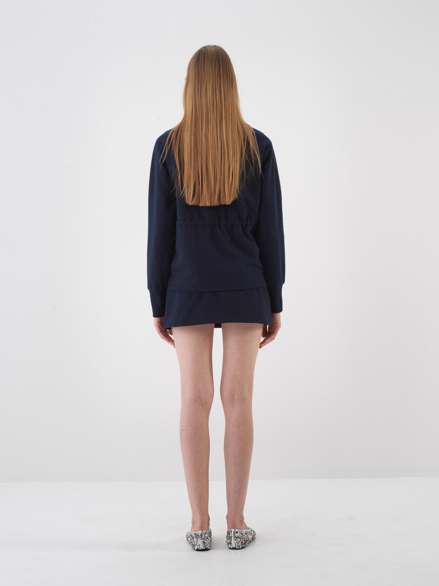 Lacivert Oversize Pamuklu Sweatmont - 5