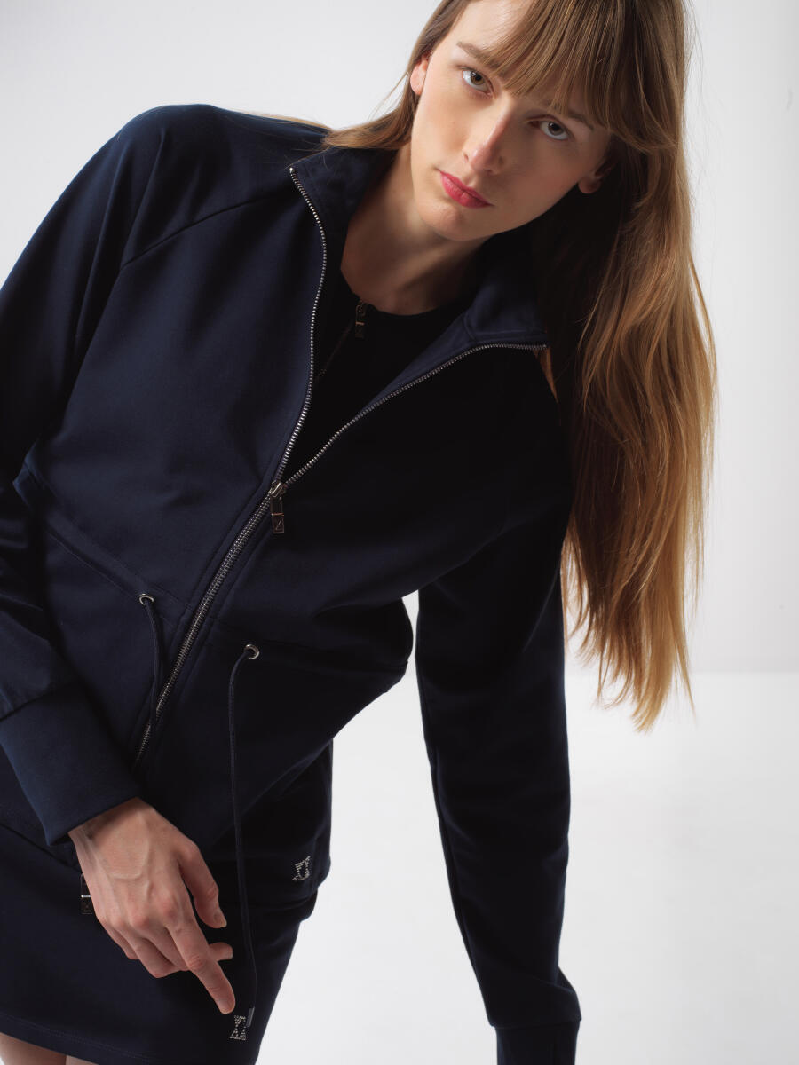 Lacivert Oversize Pamuklu Sweatmont - 4