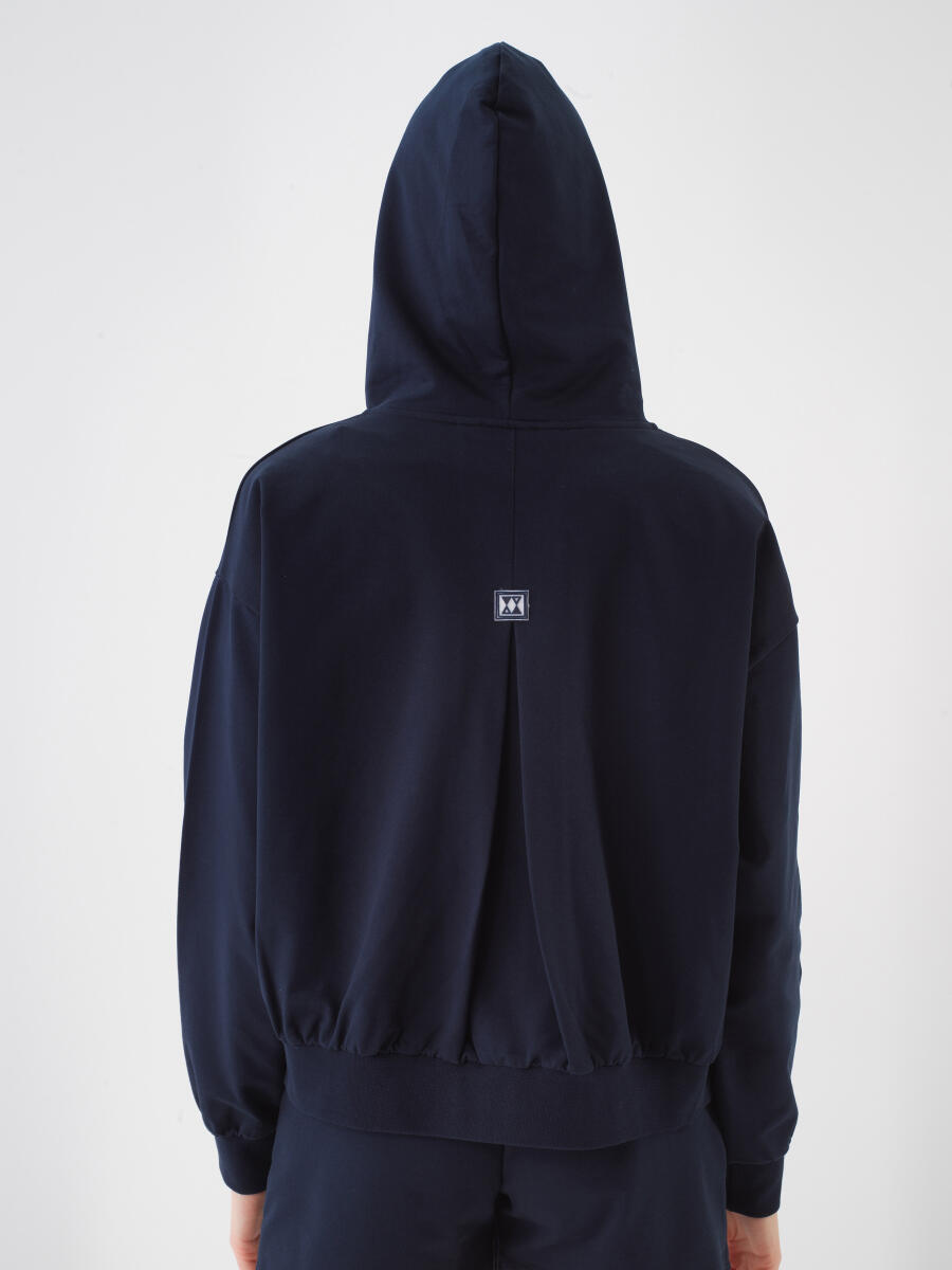 Lacivert Oversize Pamuklu Sweatmont - 3