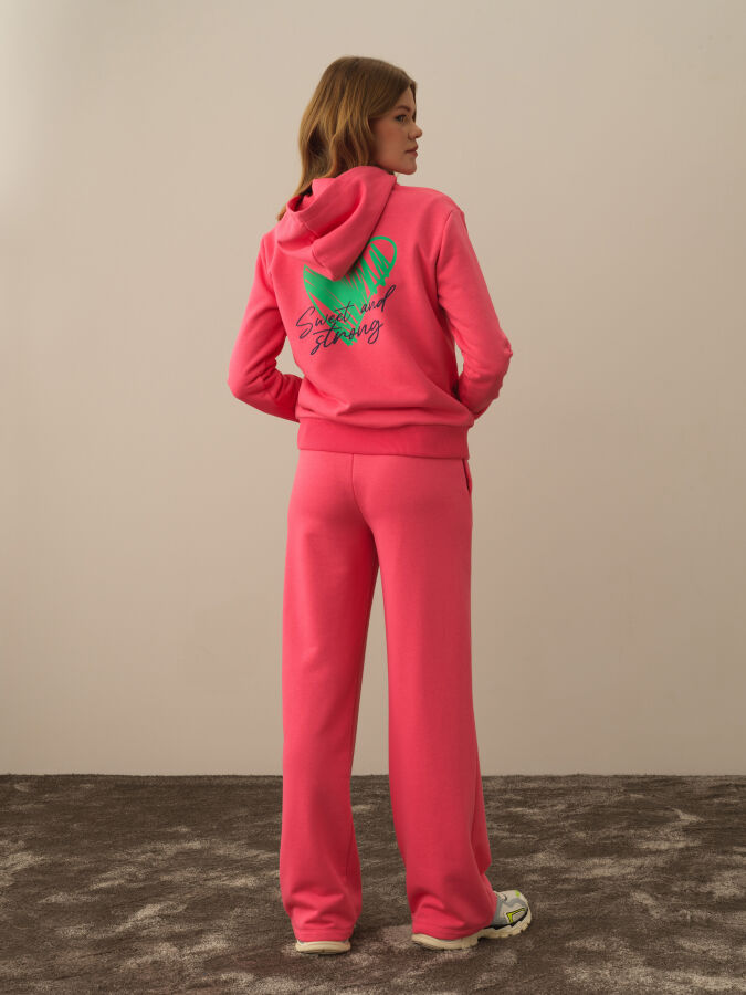 Pembe Pamuk Dokulu Oversize Sweatmont - Xint