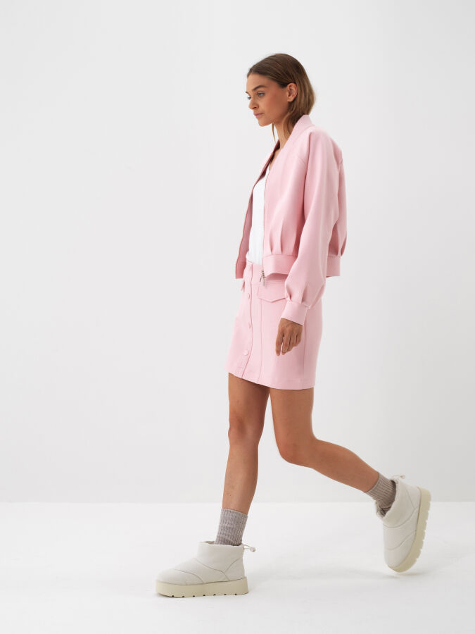 Pembe Pamuk Dokulu Regular Fit Sweatmont - Xint