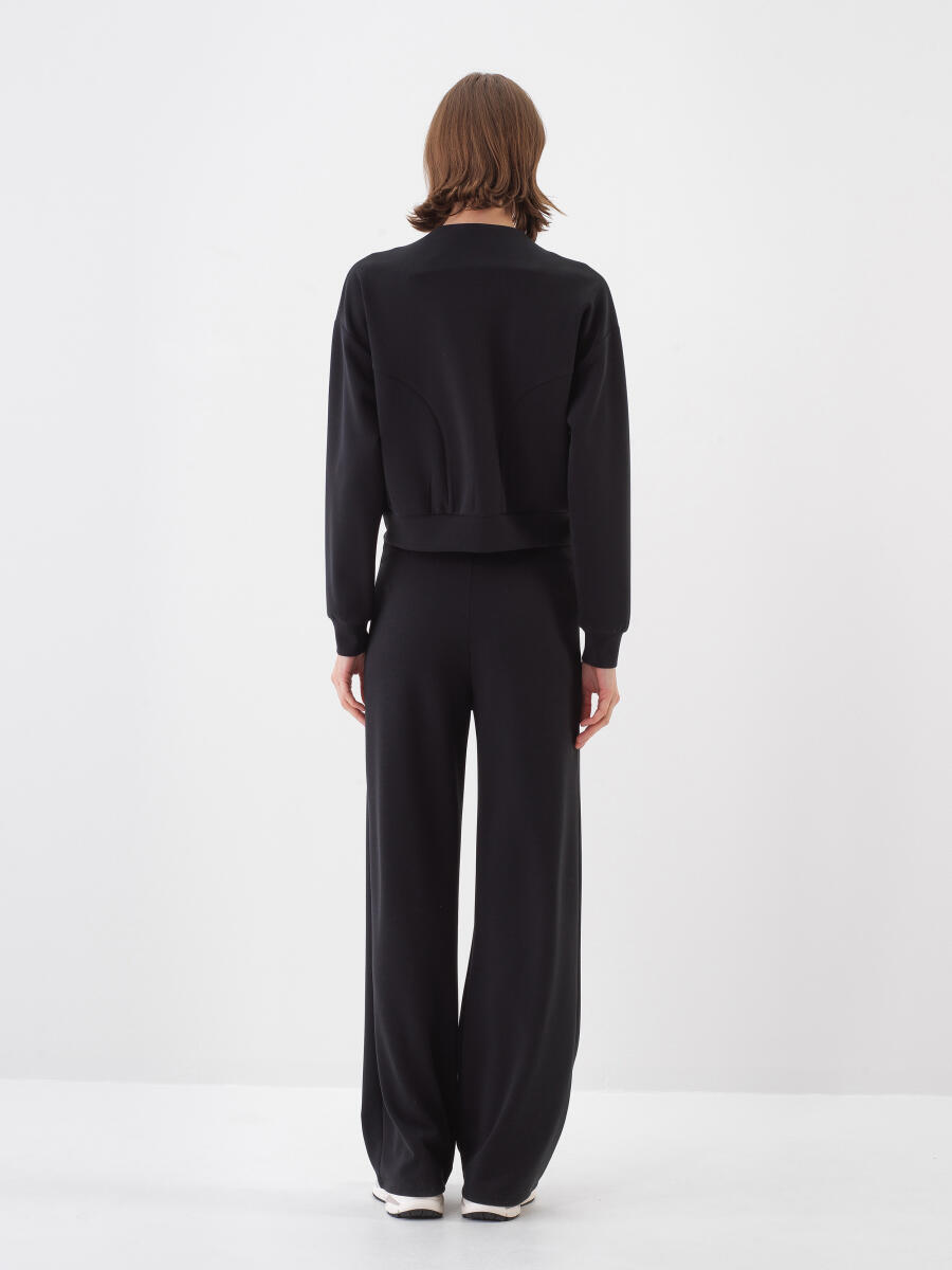 Siyah Oversize Modal Sweatmont - 6