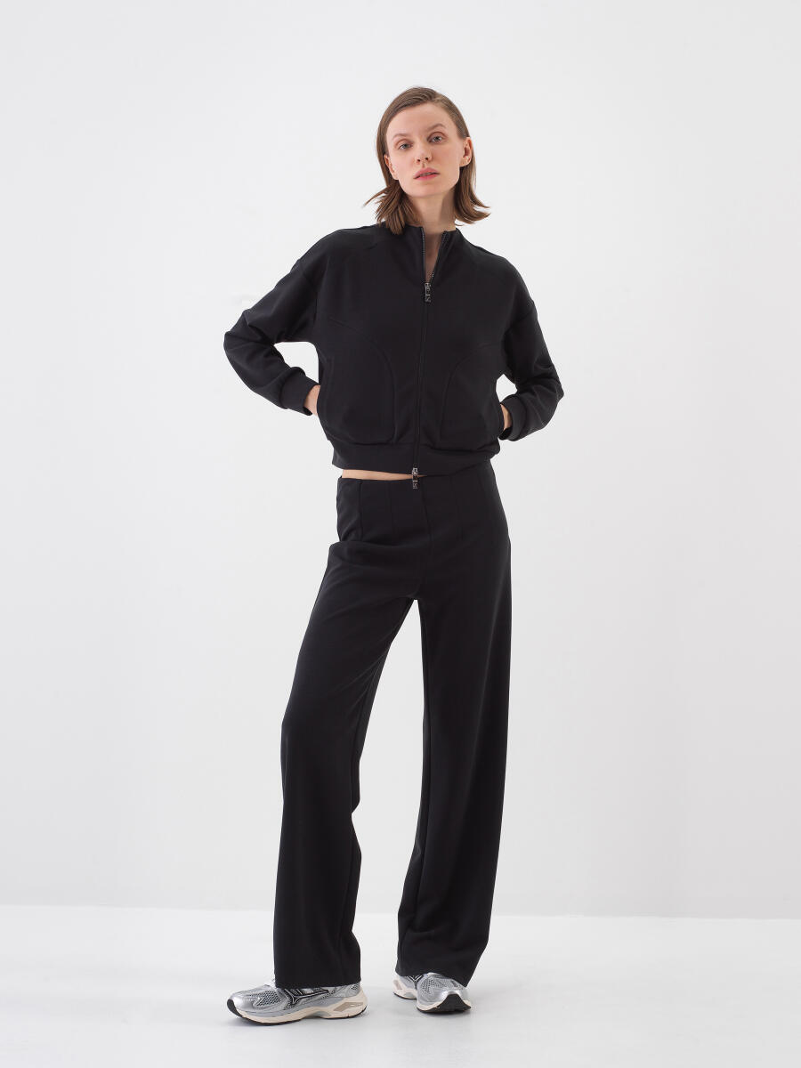 Siyah Oversize Modal Sweatmont - 2