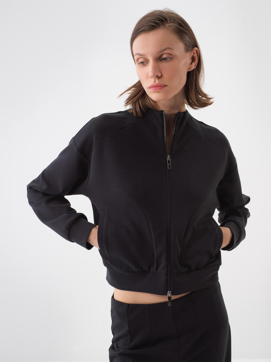 Siyah Oversize Modal Sweatmont