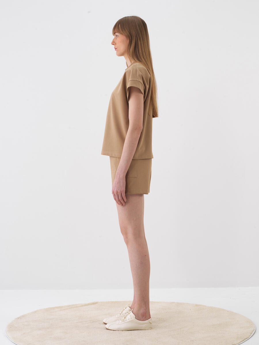 Camel Oversize Pamuklu Sweatshirt - 3