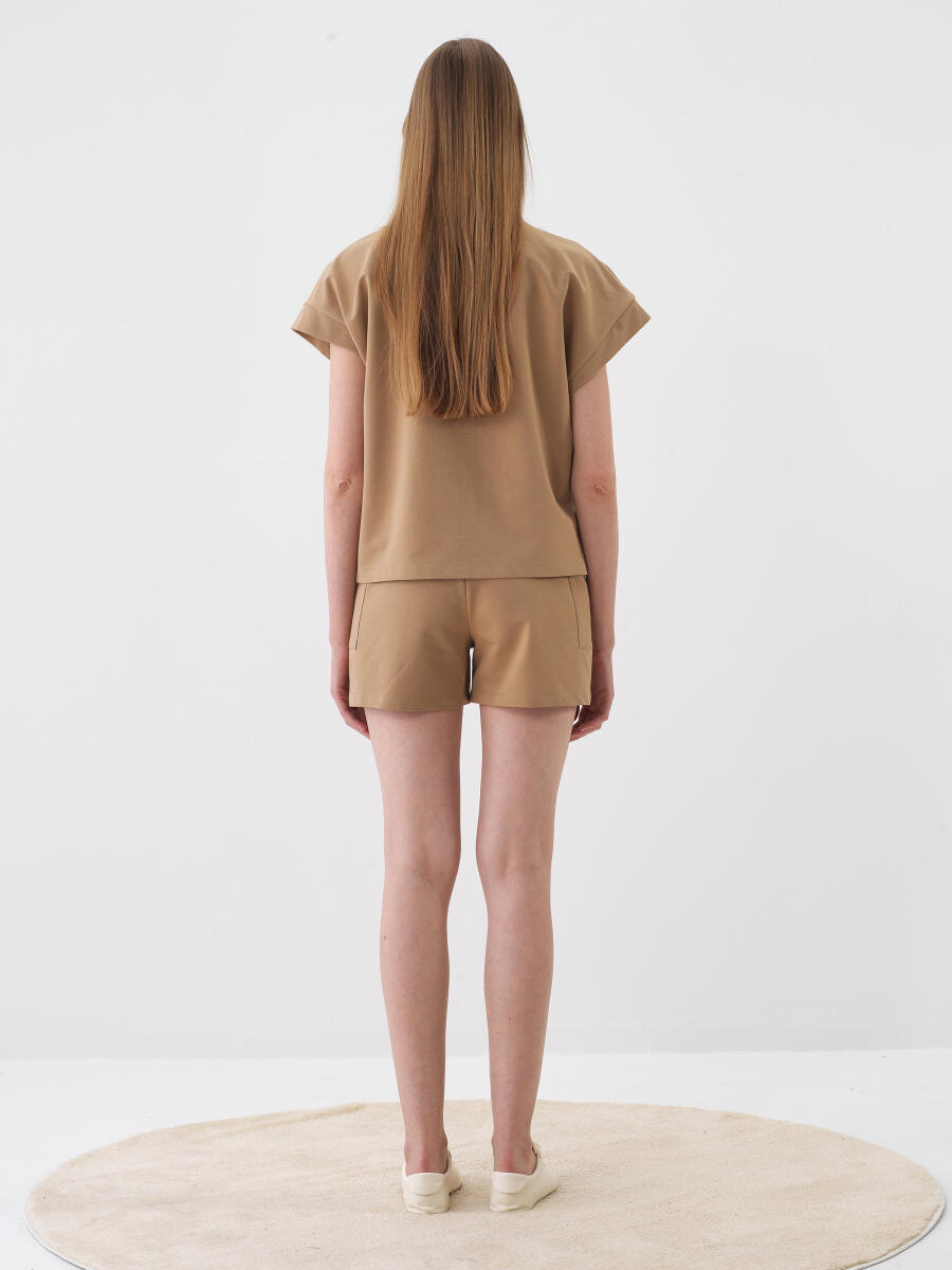 Camel Oversize Pamuklu Sweatshirt - 5