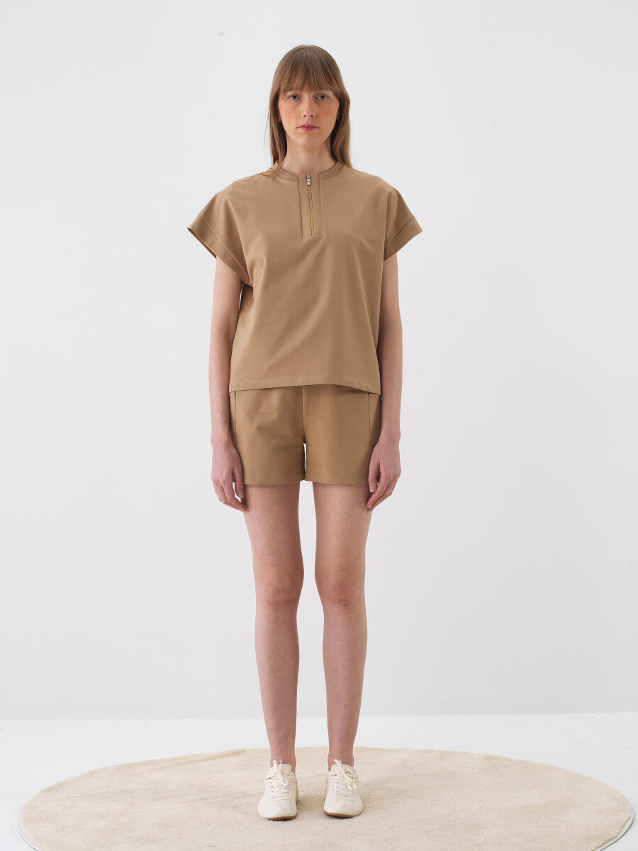 Camel Oversize Pamuklu Sweatshirt - 2
