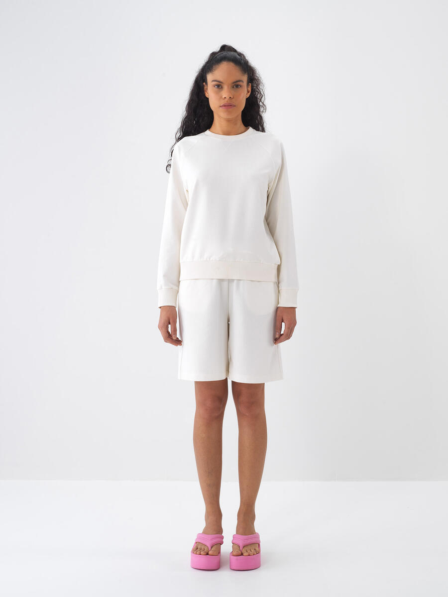 Ekru Regular Fit Pamuklu Sweatshirt - 2
