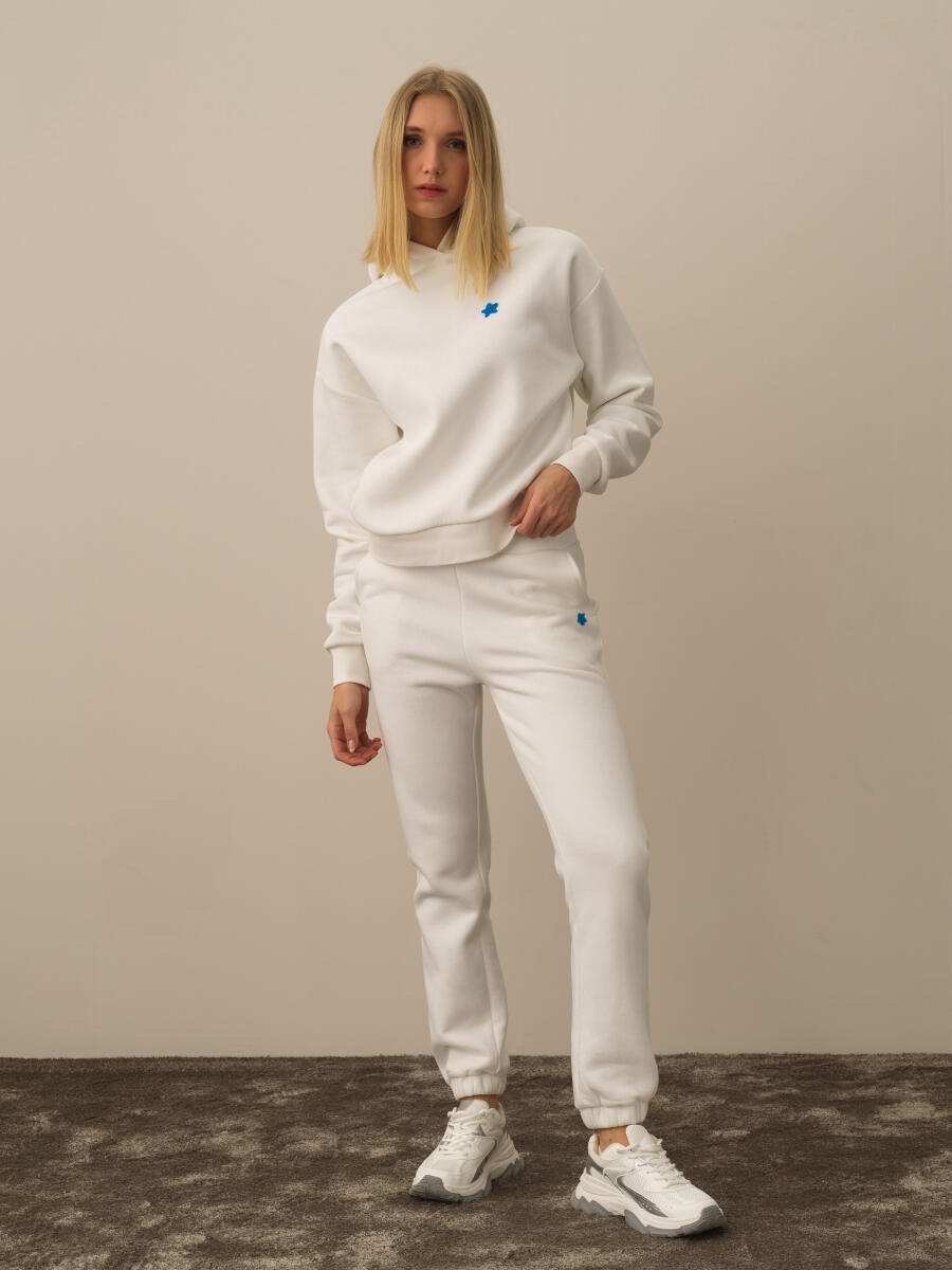 Beyaz Oversize Basic Sweatshirt - 2