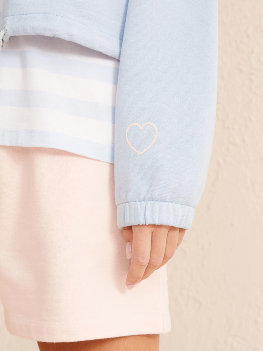 Mavi Oversize Pamuklu Sweatshirt - 3