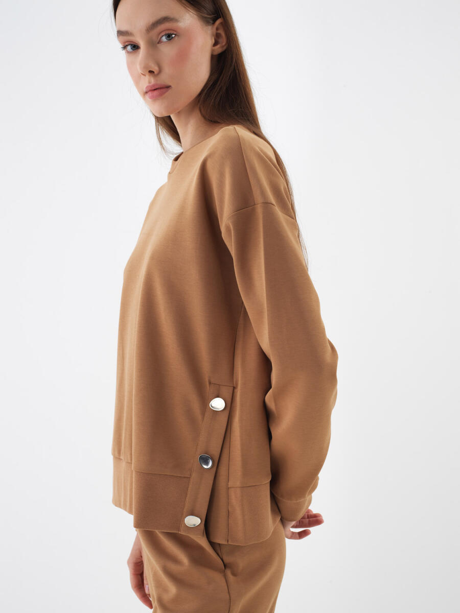 Camel Oversize Sweatshirt - 1